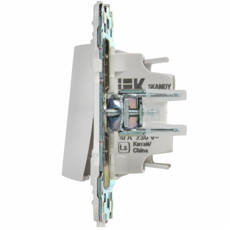 SKANDY Выключатель 1-клавишный кнопочный 10А SK-V14W арктический белый IEK SK-V17-0-10-K01