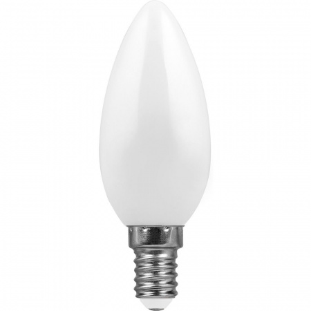 Лампа светодиодная LED 7вт Е14 теплый матовая свеча FILAMENT FERON LB-66 25785