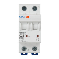 Выключатель автоматический двухполюсный 25А C 4.5кА AC OptiDin BM63-2C25-4.5-УХЛ3 КЭАЗ 326805