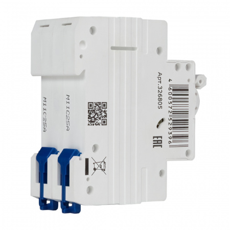 Выключатель автоматический двухполюсный 25А C 4.5кА AC OptiDin BM63-2C25-4.5-УХЛ3 КЭАЗ 326805