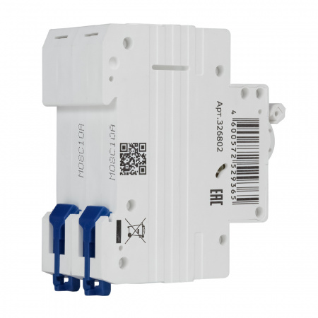 Выключатель автоматический двухполюсный 10А C 4.5кА AC OptiDin BM63-2C10-4.5-УХЛ3 КЭАЗ 326802