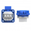 Розетка встраиваемая 16А/250V/2P+E/IP54 50х50 подключение сзади синяя безвинтовые клеммы PCE 109-0b 00-00002587