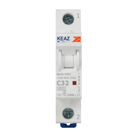 326797 Выключатель автоматический однополюсный 32А C 4.5кА AC OptiDin BM63-1C32-4.5-УХЛ3 КЭАЗ 
