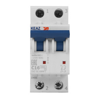 Выключатель автоматический двухполюсный 16А C 6кА AC OptiDin BM63-2C16-УХЛ3 КЭАЗ 260599