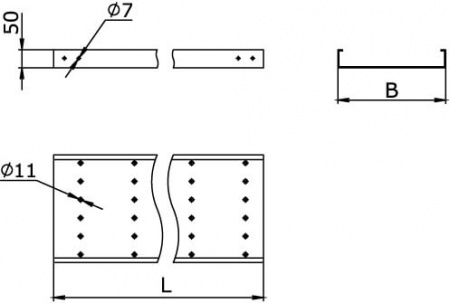Ответвитель DPT Т-образный горизонтальный 200х80 в комплекте с крепежными элементами и соединительными пластинами DKC 36144K