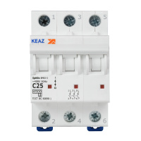 Выключатель автоматический трехполюсный 25А C 4.5кА AC OptiDin BM63-3C25-4.5-УХЛ3 КЭАЗ 326814