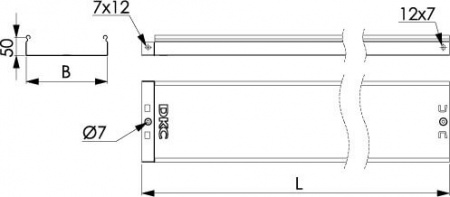 Лоток лестничный 200х80х3000мм Стандарт DKC LL8020