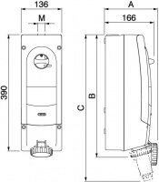 Розетка кабельная скрытой установки IP44 16A 3P+E+N 400V DKC DIS4221667