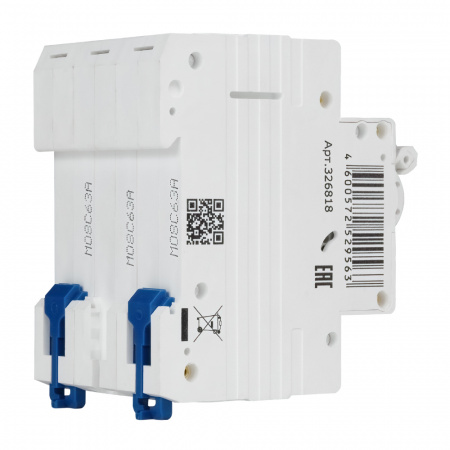 Выключатель автоматический трехполюсный 63А C 4.5кА AC OptiDin BM63-3C63-4.5-УХЛ3 КЭАЗ 326818