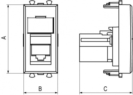 Угол плоский Г-образный 90х50 с разделителем IN-Liner FRONT DKC 09503
