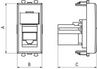 Угол плоский Г-образный 90х50 с разделителем IN-Liner FRONT DKC 09503