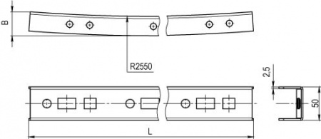 Профиль П-образный PSL L=1000 толщина 1.5мм DKC BPL2910