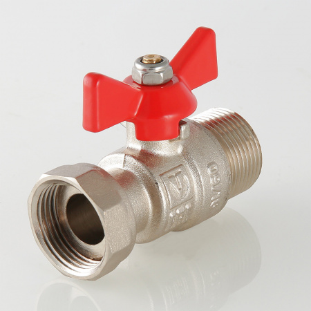 Кран шаровой с накидной гайкой 1' ВН ручка бабочка VALTEC VT.260.N.0606 AAV260006  