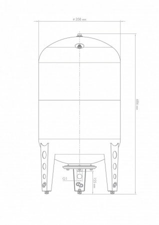 Гидроаккумулятор вертикальный ВП 50 к, комбинированный фланец Джилекс 7059