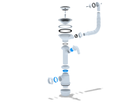 Сифон для мойки АНИ Грот 3 1/2' x 40 c круглым переливом и отводом для стиральной машины с гибкой трубой 40х40/50 АНИ пласт A1042SA15
