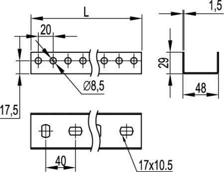 NC2444 Полоса 40х4 горячеоцинкованная DKC 