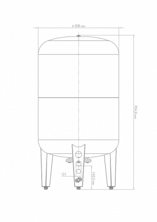 Гидроаккумулятор вертикальный ВП 150 к, комбинированный фланец Джилекс 7153