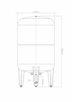 Гидроаккумулятор вертикальный ВП 150 к, комбинированный фланец Джилекс 7153