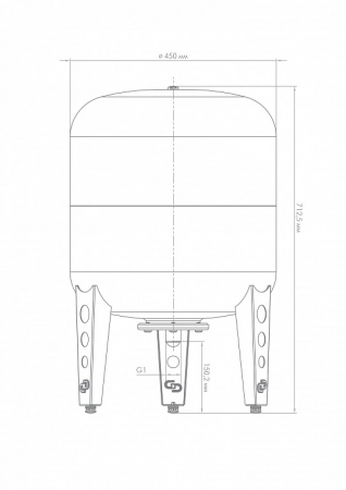 Гидроаккумулятор вертикальный ВП 80 к, комбинированный фланец Джилекс 7083