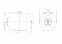 Гидроаккумулятор горизонтальный Г 50, металлический фланец Джилекс 7050