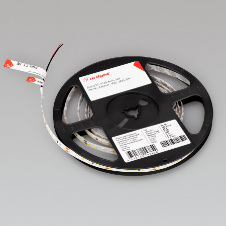 011581(2) Лента LED RT-A120-8mm 24V Day4000 (9.6 W/m, IP20, 2835, 5m) (ARL, Открытый) Arlight 