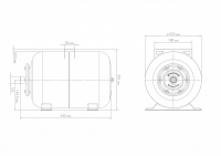 Гидроаккумулятор Г 24 ХИТ, горизонтальный, металлический фланец Джилекс 7107