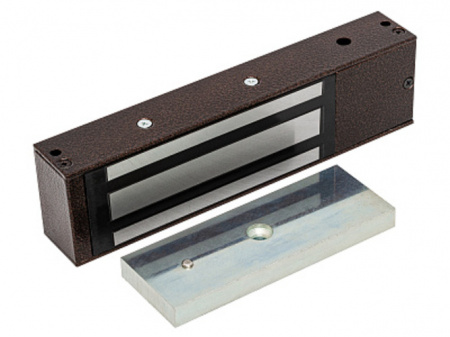 ML-395KB без эл Замок электромагнитный, алюминиевый корпус, уголок в комплект, цвет коричневый. AccordTec  AT-02634