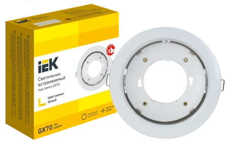 LUVB0-GX70-1-K01 LIGHTING Светильник 4115 встраиваемый под лампу GX70 белый IEK 