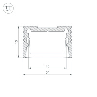 Профиль SL-SLIM20-H13-2000 ANOD (ARL, Алюминий) Arlight 023721