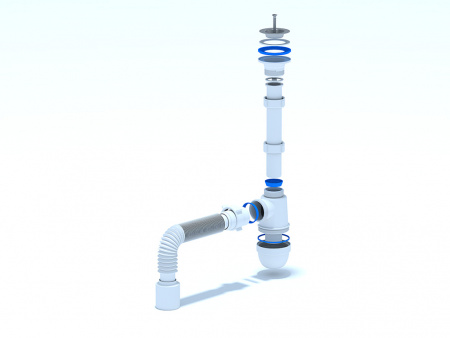 Сифон для умывальника АНИ 1 1/4' x 40 с гибкой трубой 40х50 АНИ пласт C1010