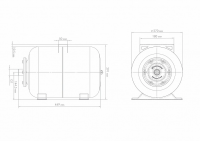 Гидроаккумулятор горизонтальный ГП 24 к, комбинированный фланец Джилекс 7027