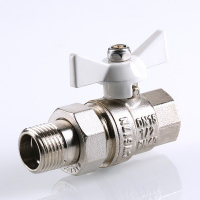 Кран шаровой со сгоном 3/4' ВН белая ручка бабочка BASE VALTEC VT.227.NW.05 AAV227005W