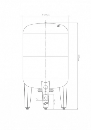 Гидроаккумулятор вертикальный В 100, металлический фланец Джилекс 7101