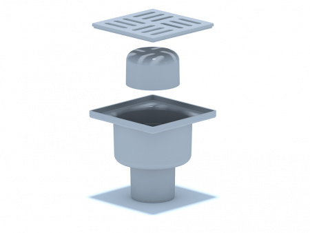 TA5204 Трап вертикальный выпуск 50 пластиковая решетка 10х10см АНИ пласт 