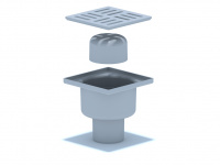 Трап вертикальный выпуск 50 пластиковая решетка 10х10см АНИ пласт TA5204