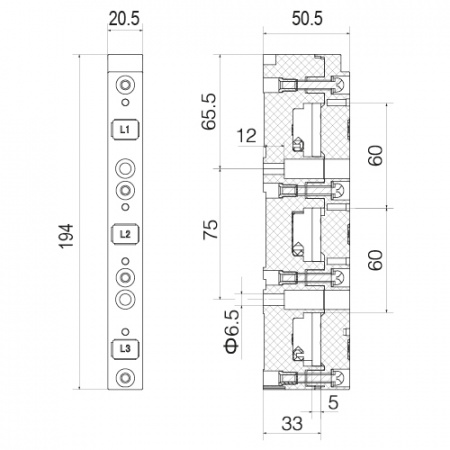 CT30-400-0.5-5 Трансформатор тока CT30 400A, класс 0.5, 5ВА DKC 