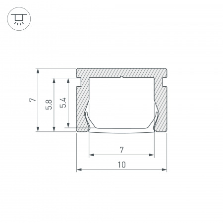 023856 Профиль PIK-1007-2000 ANOD (ARL, Алюминий) Arlight 