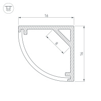 Профиль SL-KANT-H16-2000 ANOD (ARL, Алюминий) Arlight 023723