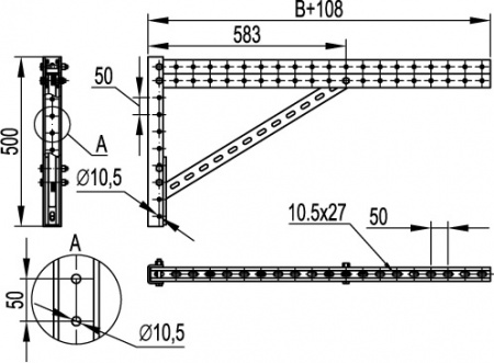 Лоток перфорированный 50х50х3000 DKC 35260