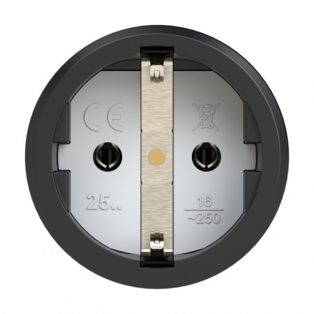 Розетка каб 16A/250V/2P+E/IP20 корпус черный, маркер черный PCE 2510-ss 00-00026218