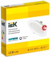 Светильник светодиодный ДВО 1613 белый круг 12Вт 4000К IP20 IEK LDVO0-1613-12-4000-K01