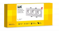 LIGHTING Светильник 4103 встраиваемый под лампу 3хMR16 квадрат пластиковый белый IEK LT-UVB0-4103-GU05-3-K01