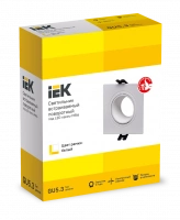 LIGHTING Светильник 4101 встраиваемый под лампу MR16 квадрат пластиковый белый IEK LT-UVB0-4101-GU05-1-K01