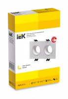LIGHTING Светильник 4102 встраиваемый под лампу 2хMR16 квадрат пластиковый белый IEK LT-UVB0-4102-GU05-2-K01