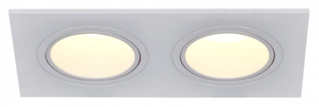 LIGHTING Светильник 4102 встраиваемый под лампу 2хMR16 квадрат пластиковый белый IEK LT-UVB0-4102-GU05-2-K01