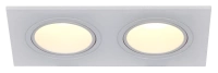 LIGHTING Светильник 4102 встраиваемый под лампу 2хMR16 квадрат пластиковый белый IEK LT-UVB0-4102-GU05-2-K01