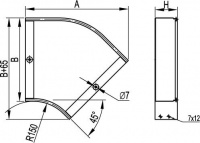 Крышка на Т-ответвитель основание 200мм R300мм DKC LK0203
