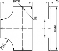 Угол горизонтальный 90 градусов 100х600 R=300мм DKC LC1360
