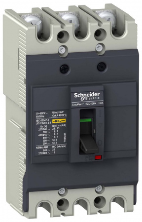 EZC100N3100 Выключатель автоматический трехполюсный EZC100N 100А 18кА Schneider Electric 