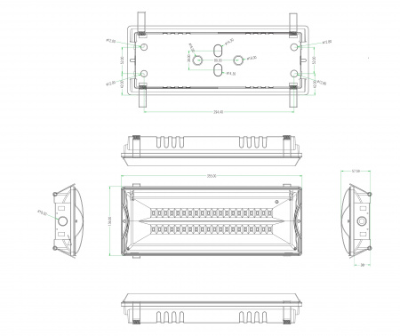 Светильник светодиодный аварийный непостоянный DPA-301-0-65 40LED 3ч IP65 NiCD (10/240) ЭРА Б0044405